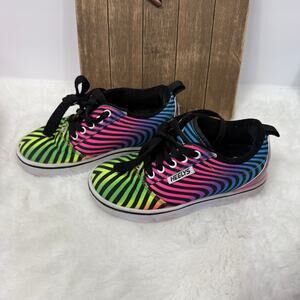 Heelys PRO 20 Women's Size 1 PRINTS BLACK RAINBOW Zebra Print Skate Rolling Shoe